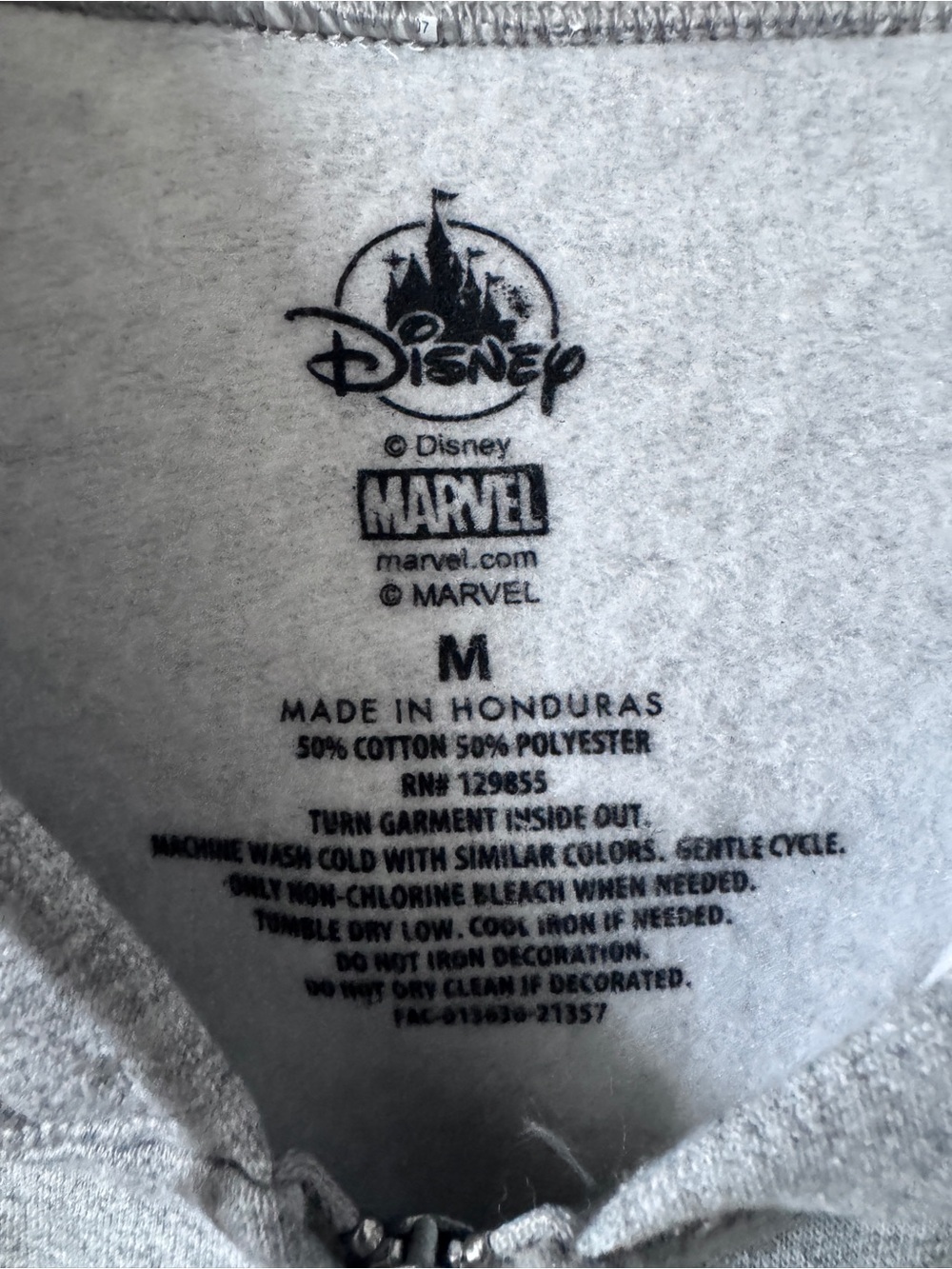 NWOT-Disneyland Gray Zip-Up Hoodie with Castle & Mickey Graphic-Medium - Picture 3 of 5